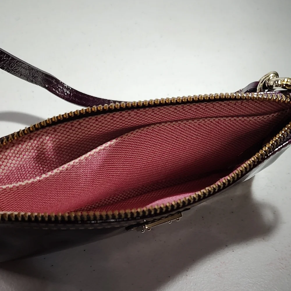 Dooney & Bourke Deep Purple Patent Leather Wristlet Mini Purse - Picture 7 of 16